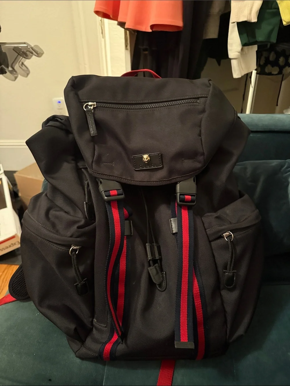 ✨ Gucci Techpack Techno Canvas Backpack Black with Original Dustbag✨